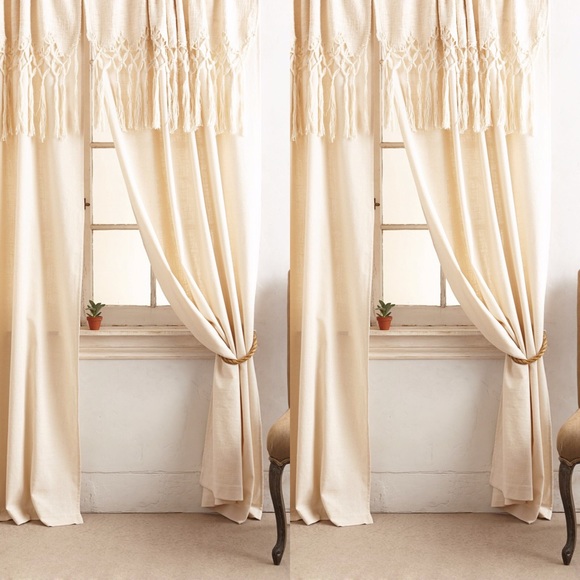 Anthropologie Accents Knotted Macrame Curtain Ivory Poshmark